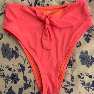 Pink High-waisted Swimsuit Bottoms
